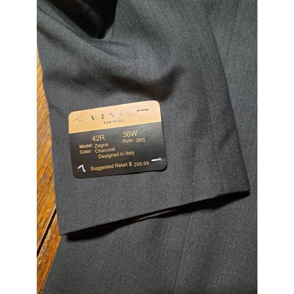 New 42R Vinci Couture Zegna Grey Suit Sports Jacket Coat Blazer Super 150 NWT - Picture 6 of 6
